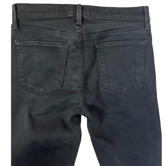 J Brand Coated Black Out Selena Cropped Lace Hem Mid-Rise Bootcut Jeans Size 29 - Picture 11 of 12